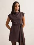 Peony Tie Front MINI Dress - 18 Dark Chocolate