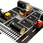 1PC Highway Washi Tape Creative Transportation Railway Road Parking Lot Tape Masking Tapes For Arts Diy Crafts Tape Stickersfor