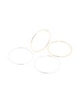 Mixed Metal Large Hoop Earrings 2-PACK