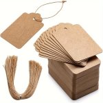 100PCS Premium Gift Tags Diy Force Gift Ornament Labels Double Sided Usable Kraft Price Tags With 100 Natural Jute Twine Craft T