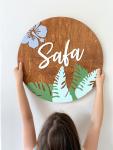 Tropical Round Name Plaque