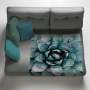 Rustic Blue Succulent Light Weight Fleece Blanket By Mark Van Vuuren