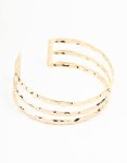 Goldair Gold Hammered Multirow Wrist Cuff