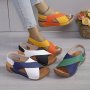 Chic Women's Colorblock Wedge Sandals - Comfortable & Breathable Open Toe With Cross Strap Summer Fashion In 7 Colors