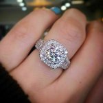 Exquisite Promise Ring Classic Halo Design Paved Shining Rhinestone Engagement Wedding Ring Dupes Luxury Jewelry Just Pick A Co