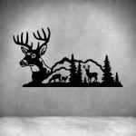 Deer Mountain Forest - Grey L 1000 X H 545MM