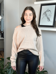 Off Shoulder Jersey - Tan - Large