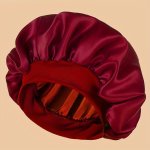 Unscented Silk Satin Sleep Cap Bonnet With Wide Brim Comfortable Elastic Band Shower Caps For Daily Use
