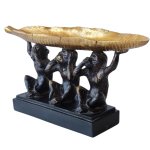 Goldair Gold Leaf 3 Wise Monkey Bowl