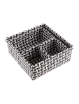 Black And White Woven Basket - Large Black white