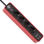 Brennenstuhl Extension Socket Ecolor USB 4-WAY Eu 1.5M Red 1153240076