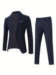 Men's Business Casual Suit Set 2-PIECE Blazer And Dress Pants Office Style Jacket And Trousers