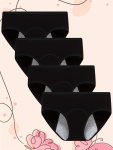 4PCS Girls Triangle Panties Period Panties Leak-proof Solid Color Elastic Waist Soft Comfortable Breathable Underwear For Studen