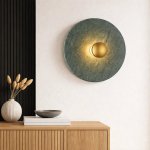 Calypso Green Marble And Gold Wall Light