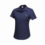 Ladies S S Kalahari Shirt Navy - 2XL