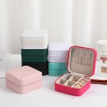 1PC Portable Jewelry Organizer For Earring Rings Necklace Lipstick Bracelet Accessories Travel Jewelry Box With Zipper For Birth
