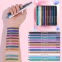 12 Colors Eyeshadow Pen Eyeliner Set Matte Glitter Eyeliner Pencil High Pigment Daily Party Eye Makeup