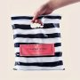 50pcs Black & White Striped Plastic Gift Bags - Versatile Tote For Candy Jewelry Birthday Gifts Party Favors And Shopping