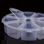 8-GRID Plastic Storage Box Organizer For Diamond Painting Tools Jewelry Beads Arts & Crafts - 1PC Transparent Round Container With Snap Lid