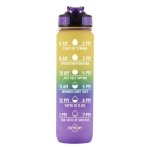 The Classic Motivational Time Marker Water Bottle Yellow And Purple