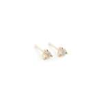 Three Claw MINI Moonstone Stud Earrings In Yellow Gold