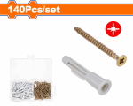 Screw Chipboard & Anchor Set 6X36MM 140PCS