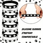 1 2PCS Cute Animal Paw Print Wristband With Party Accessories For Men And Women Theme Caring Pet Silicone Bracelet Funny Educati