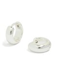Waterproof Silver Plated Stainless Steel Rectangle Huggie Earrings