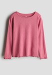 Long-sleeved Jersey Top - Pink