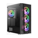 Aerocool Prism Argb Tempered Glass Black Mid-tower Atx Gaming Chassis
