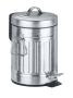 - 3L Pedal Bin - New York Retro Style - Easy Close - Metal - Silver