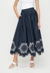 Edit Embroidered Mid Skirt - Ink