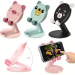1PC Abs Material Cute Pig Phone Holder Adjustable Desktop Stand With 90 Rotation Universal Smartphone Grip For Bedside And Table