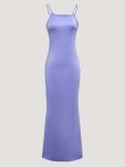 Elegant Slim Adjustable Spaghetti Straps Midi Dress For Girls - Versatile For Holiday Summer & Casual Outings