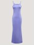 Elegant Slim Adjustable Spaghetti Straps Midi Dress For Girls - Versatile For Holiday Summer & Casual Outings