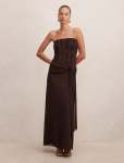 Lorelei Strapless Ruched Maxi Dress - 16 Freckle