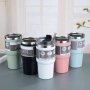 600ML Stainless Steel Travel Portable Vacuum Insulated Flask Cup With Straw