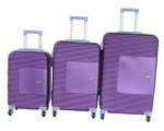 Smte Tough 3-PIECE Purple Abs Trolley Case Set With Spinner Wheels And Lock With Keychain