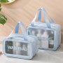 Dual Compartment Wash Bag Large-capacity Portable Toiletry Bag See Through Wash Bag