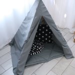 Teepee Tent With Tee Pee Playmat Grey