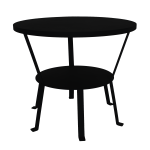 Suburban Side Table - Black Gloss Ferro Tex