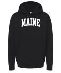Wild Bobby State Of Maine College Style White Fashion Unisex Midweight Pullover Hooded Sweatshirt Black Small