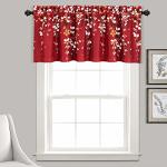 Lush Decor Valance Weeping Flower Light Filtering Window Curtain Red