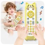 Kiralumi Baby Remote Control Toy With Kitten Silicone Cover - Educational Musical Baby Toddler Toys With Realistic Play Lights A