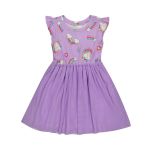 Girls Printed Mesh Dress