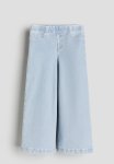 Wide Denim-look Trousers - Blue