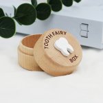 1PC Wooden Tooth Box Tooth Collection Box Storage Box Fetal Hair Collector Tooth Fetal Hair Storage Box Tooth Preservation Box B