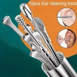10PCS Stainless Steel Ear Wax Removal Tool Set - Spiral Rotating Ear Picking Spoon & Ear Picker Spoon For Cleaning & Collecting 