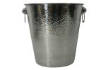 Handmade Stainless Steel Champagne Cooler With Rings Hammered 24CM