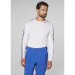 Men's Hh Lifa Lightweight Stripe Longsleeve Crew Base Layer - 001 White L
